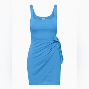 Aritzia Blue Saturn Mini Wrap Dress